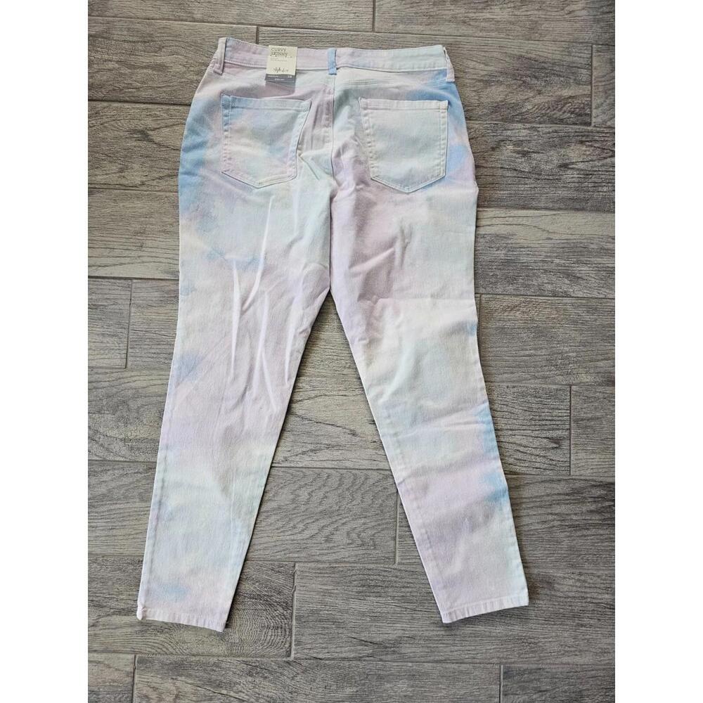 BNWT New Style & Co Curvy Fit Skinny Leg Tie Dye Denim Jeans Pants Size 12 - Picture 9 of 12